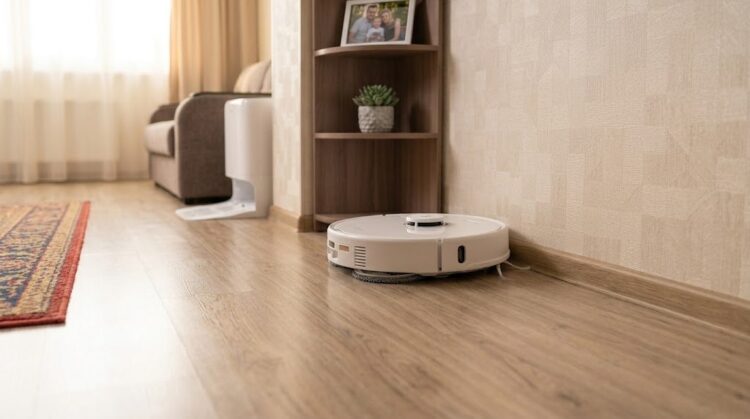 Roborock Qrevo 2 Pro убирается вдоль плинтусов