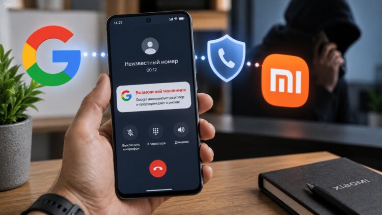 Приложение Google Телефон на Xiaomi научится определять мошенников. Фото.