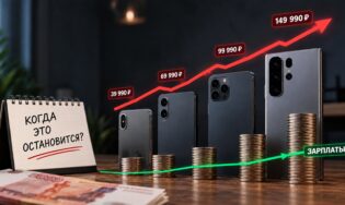 Стоимость смартфонов реально растёт быстрее наших зарплат