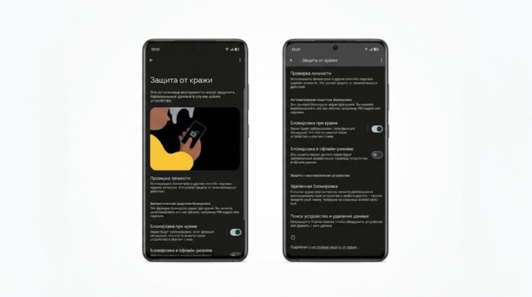Защиту от кражи включаем сразу после активации смартфона. Фото.