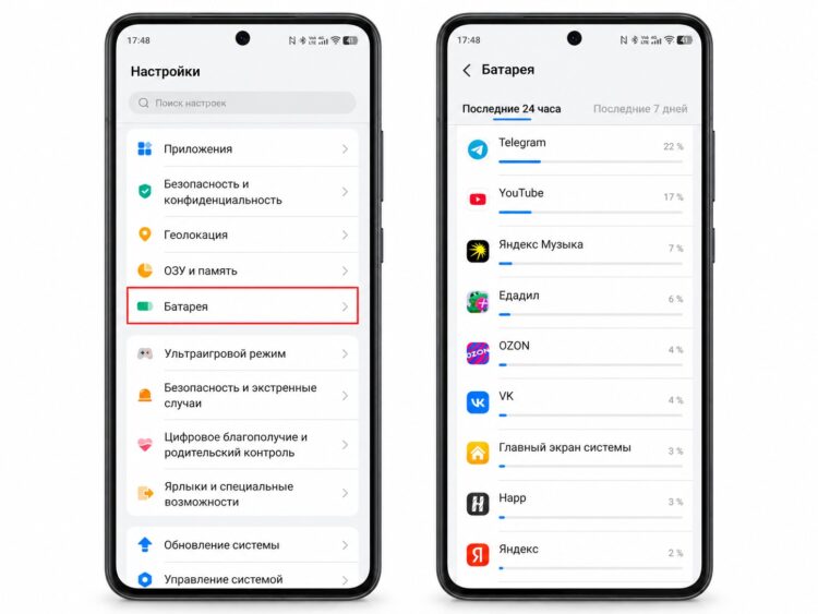 Проверка приложений, которые жрут батарею на Android. Фото.