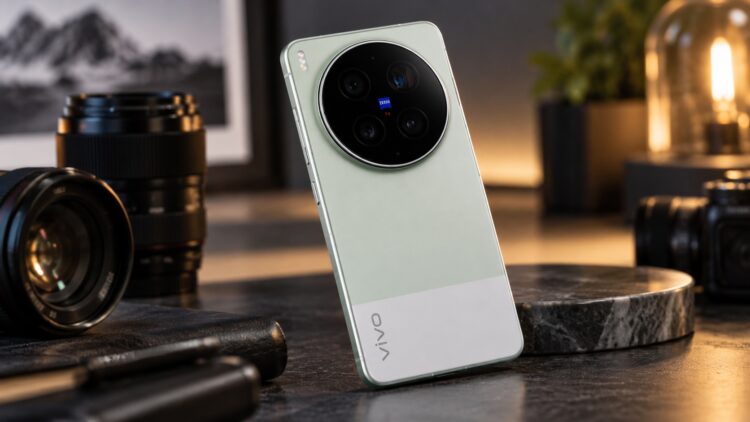 Предполагаемый дизайн vivo X500 Ultra в зелёном цвете
