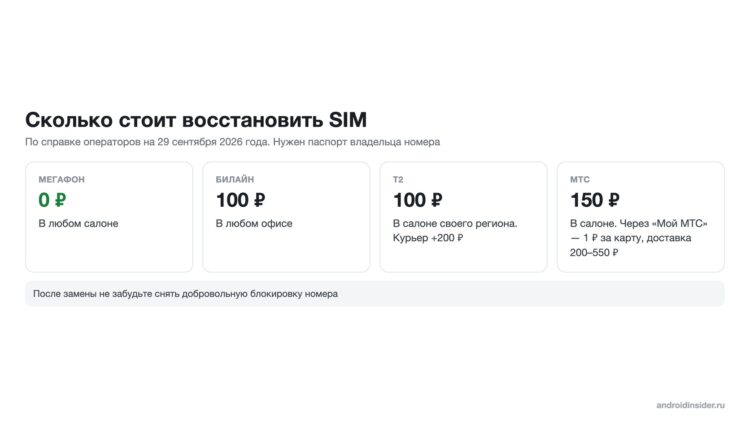 Сколько стоит восстановить SIM-карту