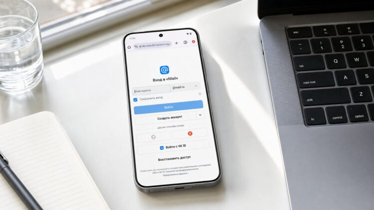 Xiaomi 15T со страницей входа в Mail