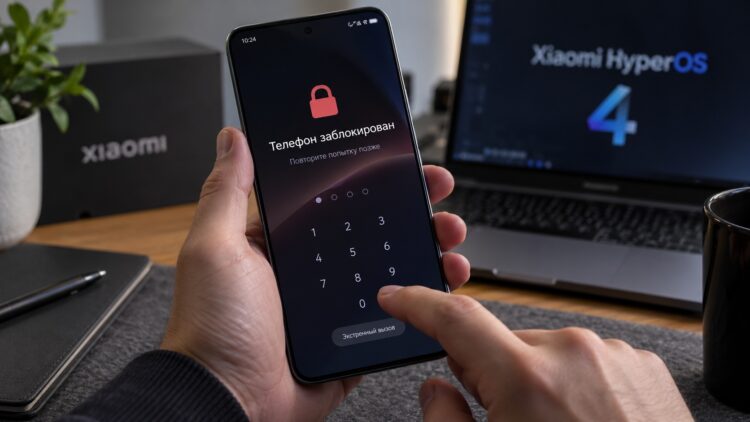 Блокировка телефона Xiaomi после сбоя HyperOS 4