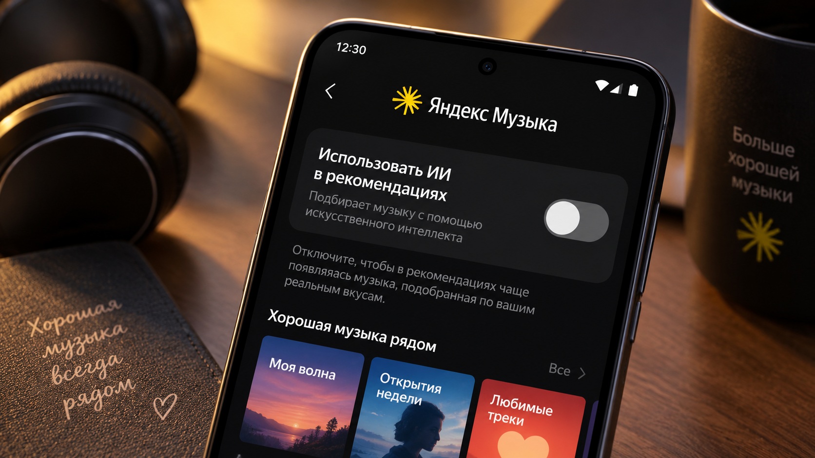 В Яндекс Музыке на Android появилась кнопка отключения ИИ. Теперь в рекомендациях нормальные песни