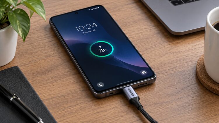 Android-смартфон на зарядке