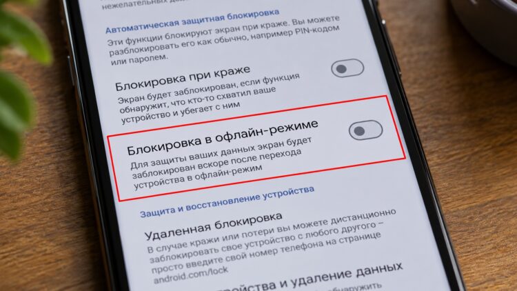 Режим блокировки в офлайн-режиме на Android