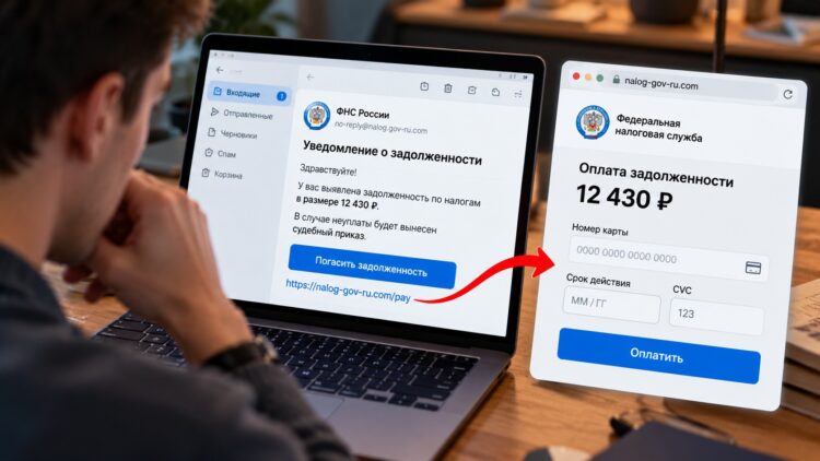 Поддельное сообщение якобы из налоговой
