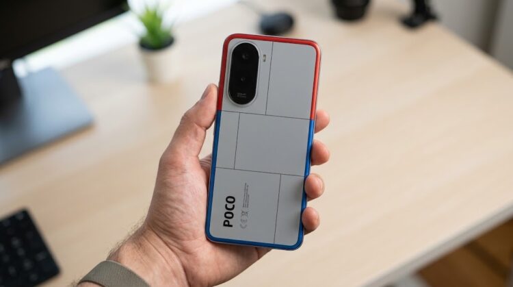 POCO M7 держат в руке