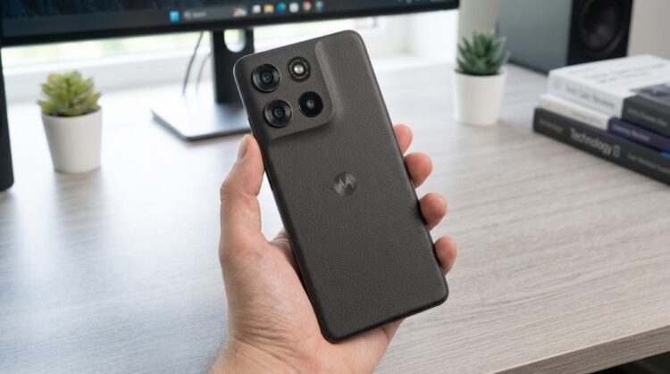 Смартфон Moto G100 Pro в руке