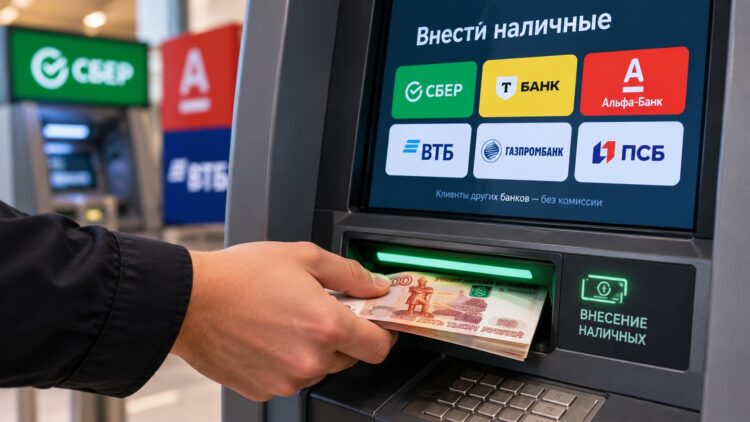 Внесение наличных через банкомат другого банка