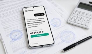 Смартфон на документах с открытым СhatGPT
