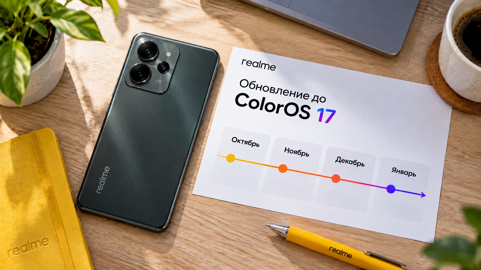 Смартфоны realme в России переходят на ColorOS 17: график обновления по моделям