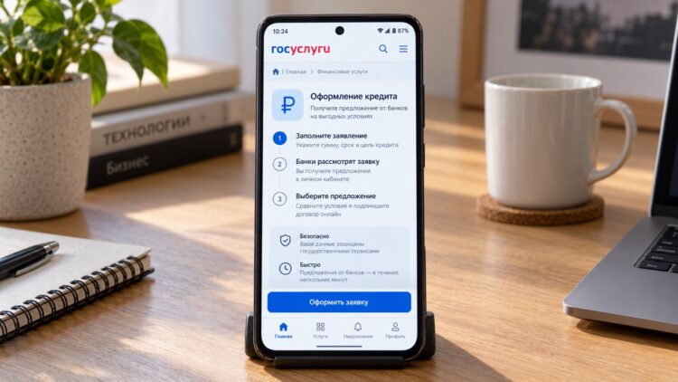 Экран оформления кредита в приложении Госуслуги на Android