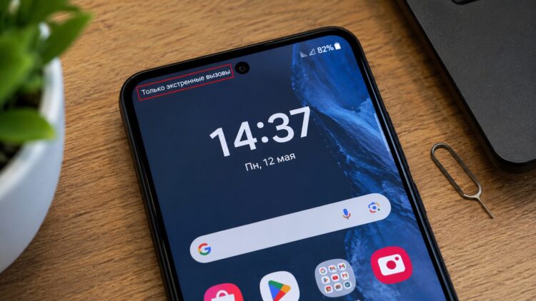 Плашка с экстренными вызовами на Android