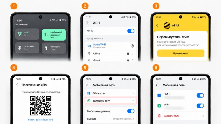 Перевыпуск и регистрация eSIM на новом смартфоне