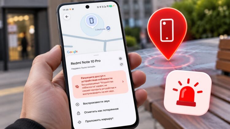 Человек ищет потерянный смартфон