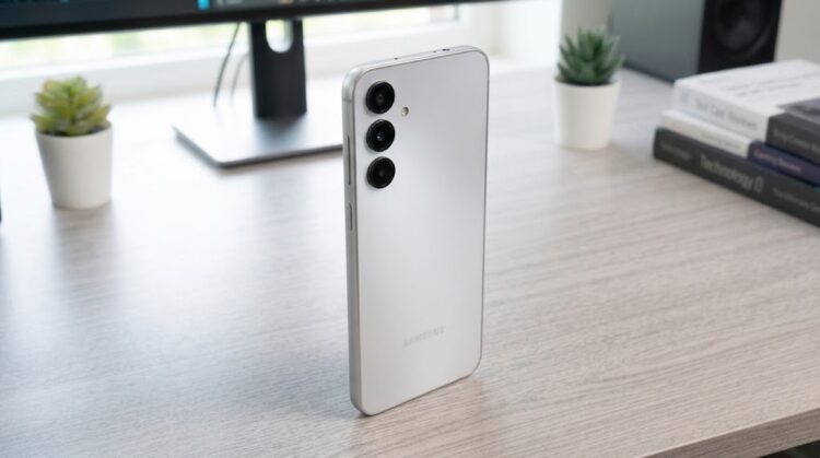 Недорогой Galaxy A16 стоит на столе