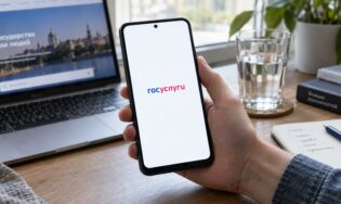 Приложение Госуслуг на экране смартфона