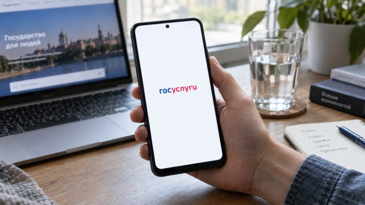 Приложение Госуслуг на экране смартфона