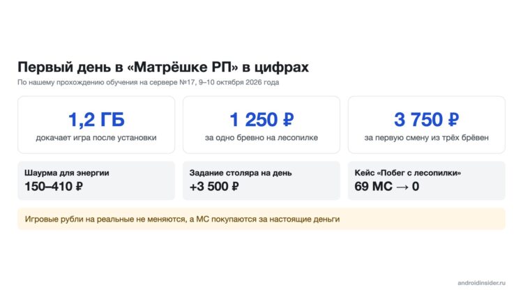 Заработок, цены и размер загрузки за первый день
