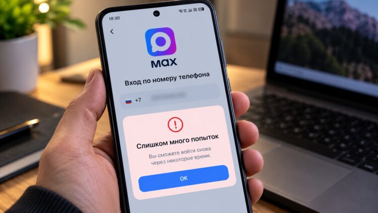 Ошибка при входе в мессенджер MAX на Android