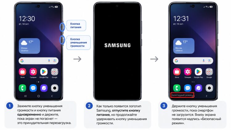 Перевод смартфона Samsung в безопасный режим
