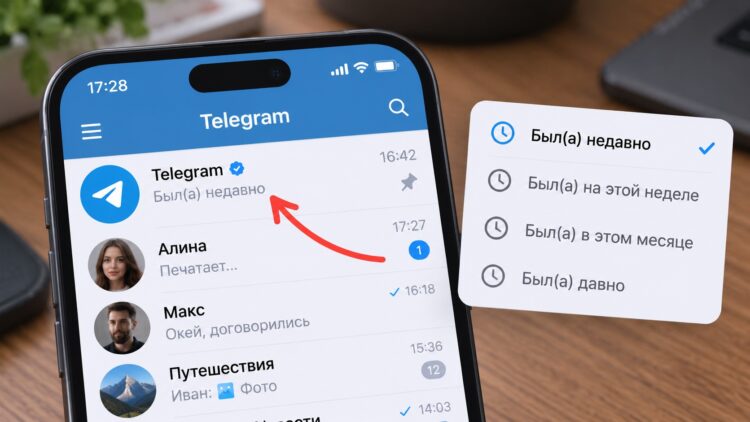 Статус «был(а) недавно» в Telegram
