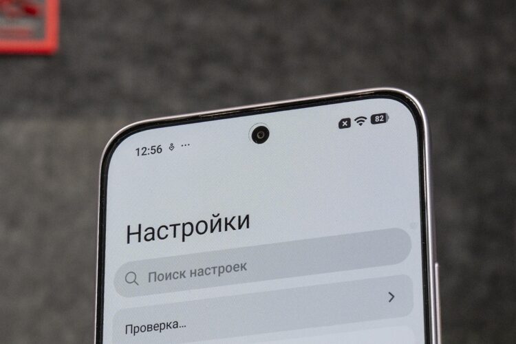 Отверстие фронтальной камеры больше, чем у флагманов, но не огромное.