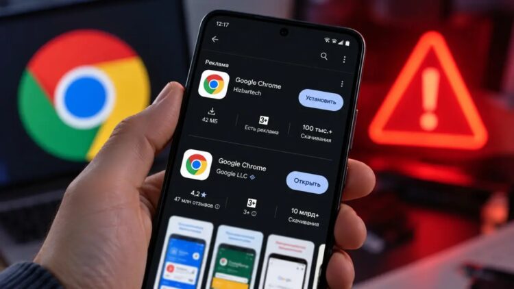 Поддельный и настоящий Google Chrome