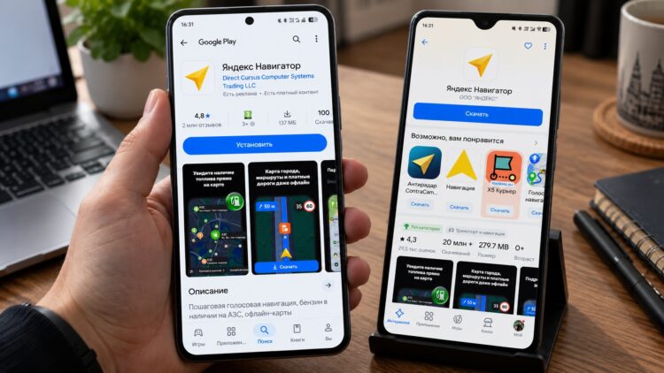 Приложение Яндекс Навигатора в Google Play и RuStore