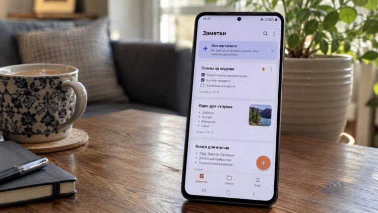 Приложение, работающее без интернета на Samsung