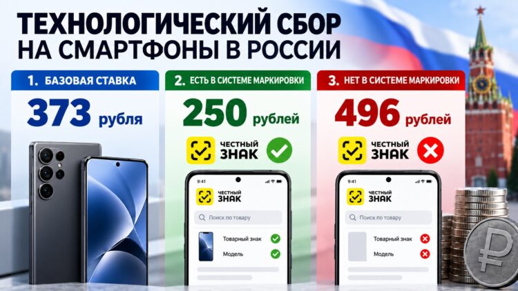 Ставки технологического сбора на смартфоны в России