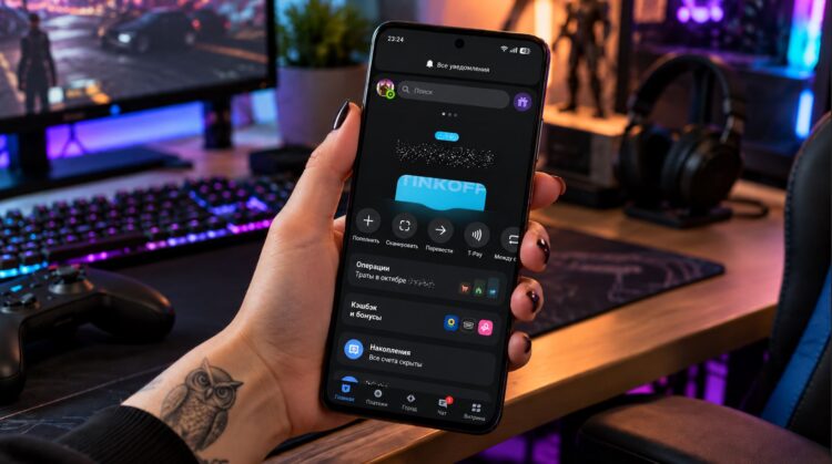 Смартфон с обновленным дизайном Т-Банка для Android