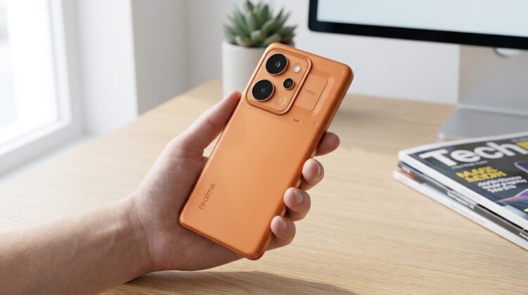 Оранжевый realme P4 Power с гигантской батареей