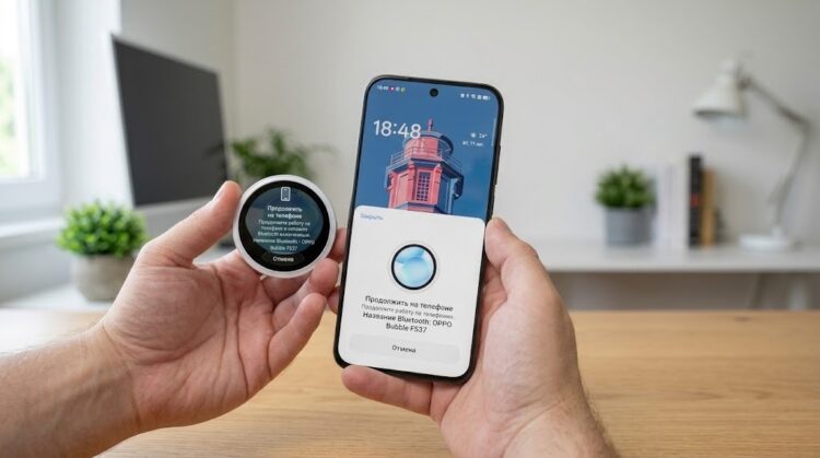 Подключение OPPO Bubble к OPPO Reno16
