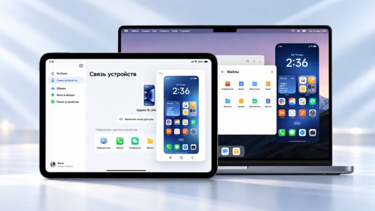 Вывод изображения с телефона Xiaomi на планшет и ноутбук Apple
